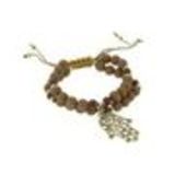 bracelet shamballa fatima en perles de verres et bois D024 Marron - 1789-36568