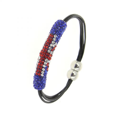 Magnetic bracelet shamballa English flag, LORENE
