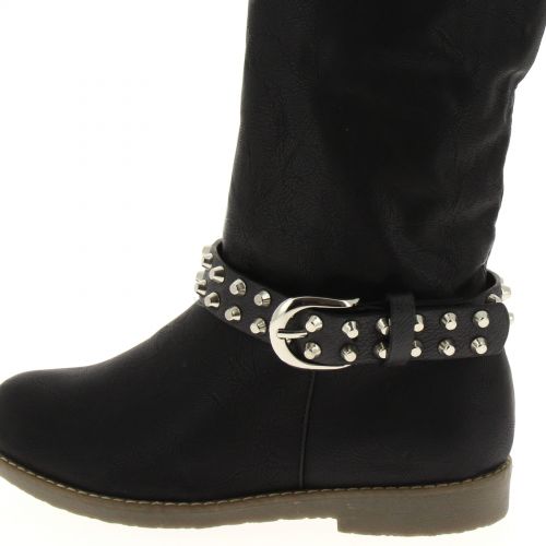 1 x Jewel boots à clous DH006 Black-Silver