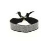 Bracelet ruban velour 8 rangées strass Noir - 6460-36682