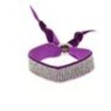 Bracelet ruban velour 8 rangées strass Violet - 6460-36683