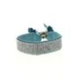 Bracelet ruban velour 8 rangées strass Bleu opaline - 6460-36686