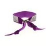 Bracelet ruban velour 8 rangées strass Violet - 6460-36691