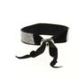 Bracelet ruban velour 8 rangées strass Noir - 6460-36692
