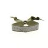 Bracelet strass et velour Kaki - 6210-36702