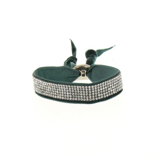 Bracelet strass et velour Vert - 6210-36703