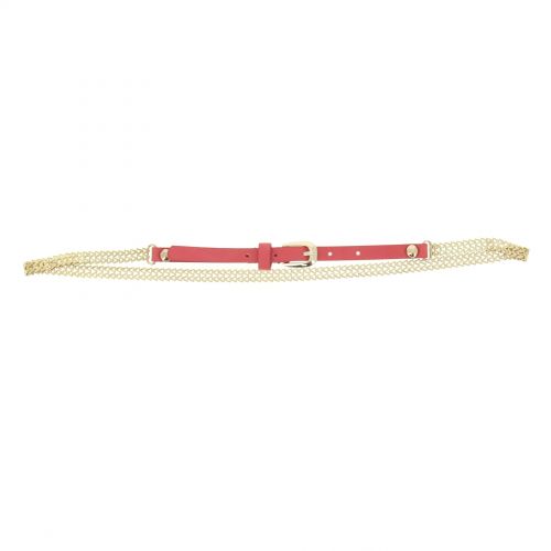 Ceinture chaine, similicuir, strass L3147 Red - 7321-36839