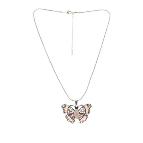 RUBY Butterfly fashion Necklace Pink - 10193-37048
