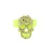 Skull rhinestones metal ring Neon Yellow - 2177-37374