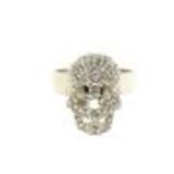 Skull rhinestones metal ring Silver - 2177-37376