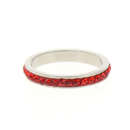  Stainless steel ring, 6311 Red