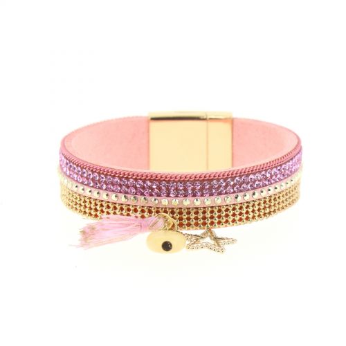 Rhinestones charms bracelet OCEA Pink - 9957-37653