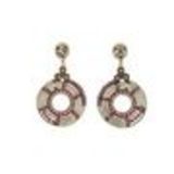 Boucles d'oreilles Q-17623, ethnique, perle Rose - 1595-38015