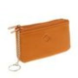Leather double zip wallet Orange - 10340-38437