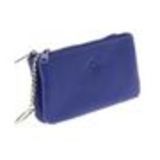 Leather double zip wallet Blue cyan - 10340-38439