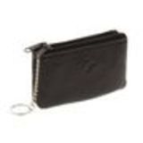 Leather double zip wallet Black - 10340-38441