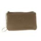 Leather double zip wallet Taupe - 10340-38448