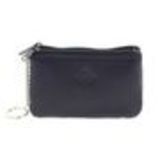 Leather double zip wallet Navy blue - 10340-38453