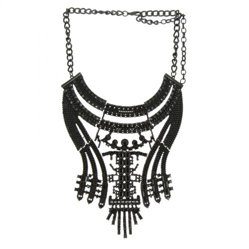 Alfred plastron fashion necklace Black - 10590-40371