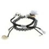 bracelet cordons, colombe et strass Grey - 10628-40627