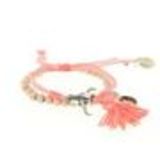 bracelet cordons, colombe et strass Rose - 10628-40629
