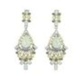 Boucles d'oreilles pendants à perles et strass, 9108 Doré Beige - 10631-40639