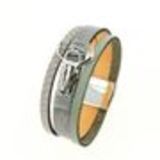 Mina-Amina leatherette bracelet Grey - 10669-40804