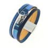 Mina-Amina leatherette bracelet Bleu - 10669-40805