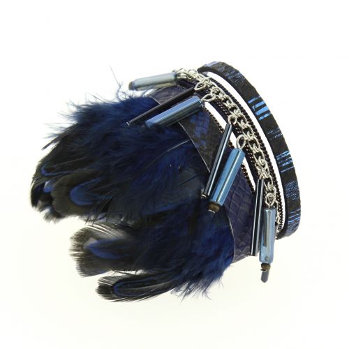 Bracelet cuff feather MILANA