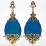 Boucles d'oreilles BOS-9, acrylique et métal Bleu Bleu - 1767-4274