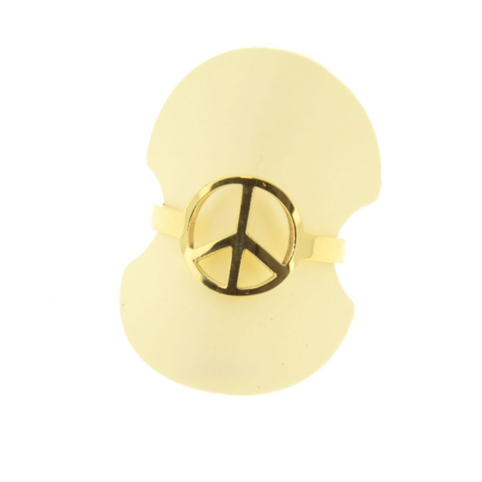 YNESS "peace and love" stainless steel ring