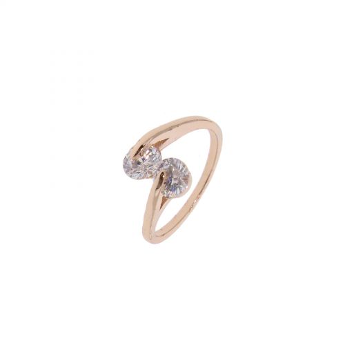 Copper Ring Rhinestone zirconium crystal golden with gold, EYLINE