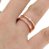 Copper Ring Rhinestone zirconium crystal golden with gold, MILLA