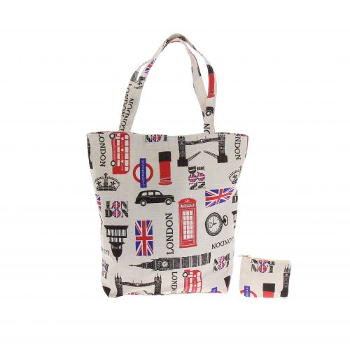 LONDON Printed cotton bag with wallet, AYNA