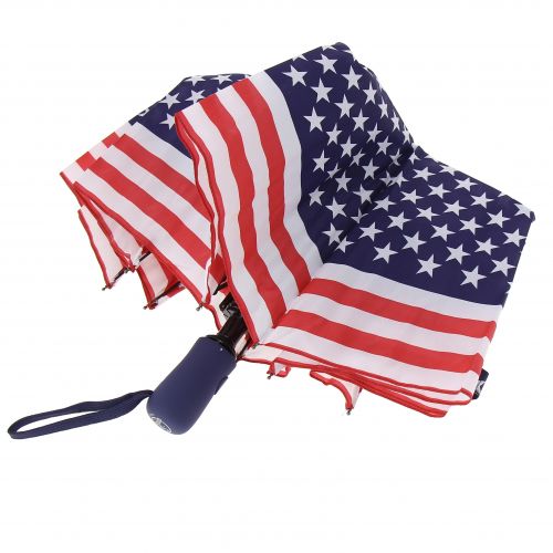 Umbrella Semi Automatic Wind resistant Reinforced frame American flag LALY