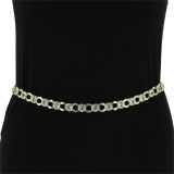 Woman's Lady Fashion Metal Chain Style Belt with Strass, DIDO
