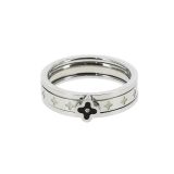 Ring stainless steel, Clover Rhinestone LESLIE Silver