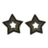 Boucles d'oreilles Q-26405, ethnique, étoile, perles Black - 1637-5373