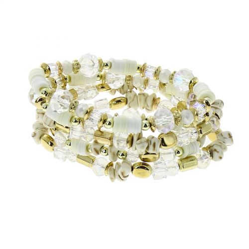 Bracelet femme ethnique extensible à perles, THEA