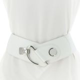 Wide Waist with Silver Buckle Elasticated Woman Belt ELVIRE