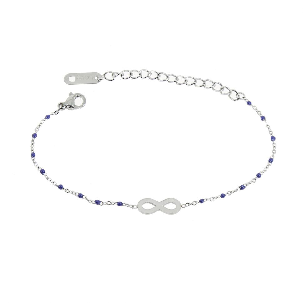 grossiste Bracelet femme acier inoxydable adjustable infini et perle HABIBE