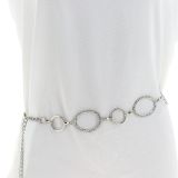 Woman's Lady Fashion Metal Chain Style Belt with strass, ESTELA