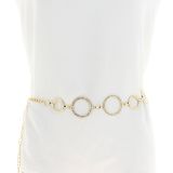 Woman's Lady Fashion Metal Chain Style Belt with strass, ESTELA