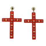 Boucles d'oreilles acrylique,5660 ROUGE-OR