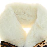 Bufanda de piel acrílica, leopardo, cuello de invierno CHANTAL