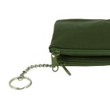 Leather double zip Coin Purse for Men and Women