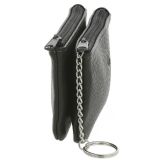 Leather double zip Coin Purse for Men and Women