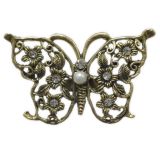RIng Fantasy Butterfly Rhinestone XL Bronze