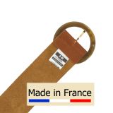 Wide Women's Belt in Full Grain Leather made in FRANCE, ESTIENNE