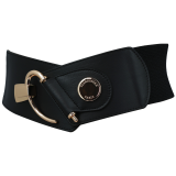 Cowhide leather elastic belt for women, DARLENE